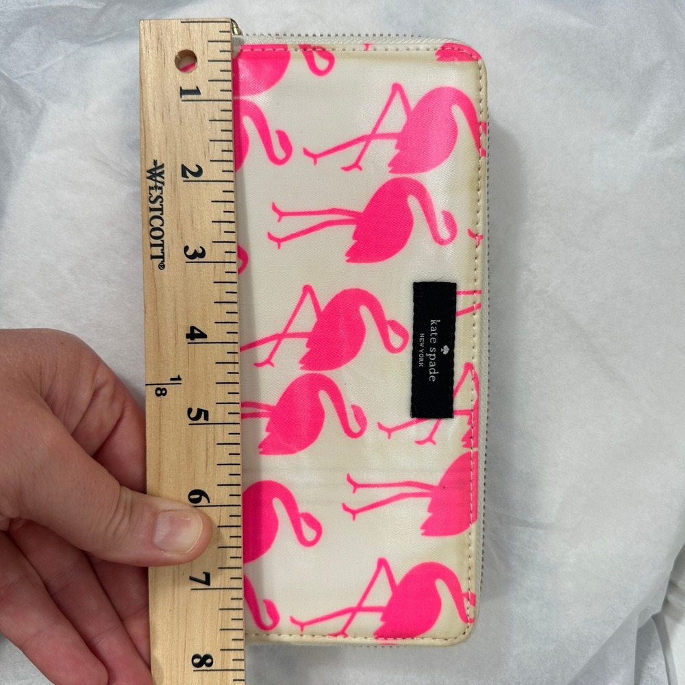 Kate Spade Wallet Womens OS Pink Flamingo Cream Good Zip Around WLRU1182 - Picture 9 of 10